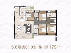 东江湾一号4室2厅2卫户型图