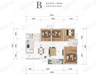 天府云城B户型户型图