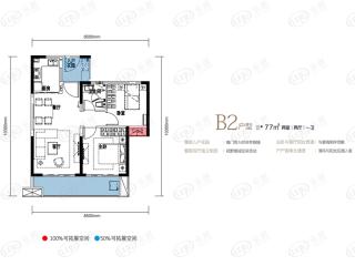 蓝光云报芙蓉园B2户型户型图