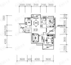 紫薇曲江意境5、8、10、12号楼2室2厅2卫1厨105.00㎡A-2户型图户型图