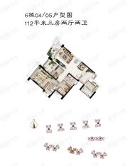 雅居乐·剑桥郡6栋04/05单元户型图户型图