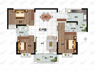 金裕名门E户型户型图