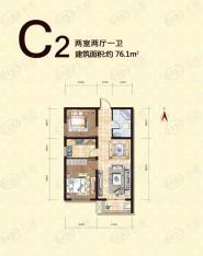 文锦华府2室2厅1卫户型图