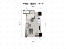 重庆恒大中渝广场-嘉州城T71室1厅1卫户型图
