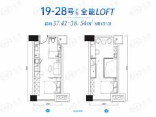 中天星耀中心3室1厅1卫户型图