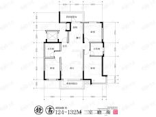 嘉惠燕京府建面约124-132平米户型图