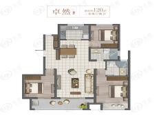 淮北富力相城府卓然  120㎡户型图户型图