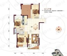 保利香槟国际4室2厅1卫户型图