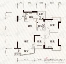 锦江豪庭3室2厅1卫户型图