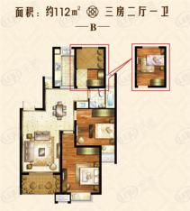 双汇国际112三居室户型户型图