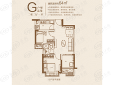 宁波恒大御海天下2室2厅1卫户型图