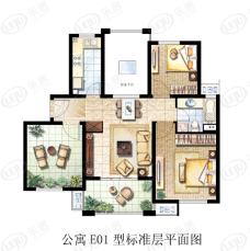 万安金邸公寓E01型标准层平面图户型图