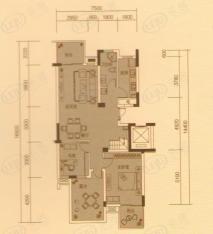 万均·九月庭院3室2厅2卫户型图