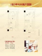 中信龙盛广场国际公寓1栋3单元A户型户型图