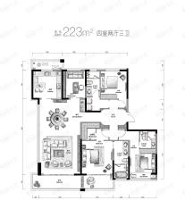 屹男半岛中心6#建面约223㎡边套户型户型图