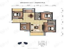 轩苑紫汀苑137面积 四室户型图