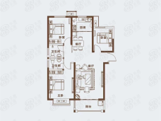 龙湖景庭3室2厅2卫户型图