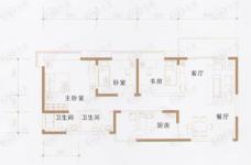 龙翔花园二期房型: 三房;  面积段: 110 －120 平方米;户型图