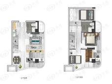 万可后海3室2厅2卫户型图