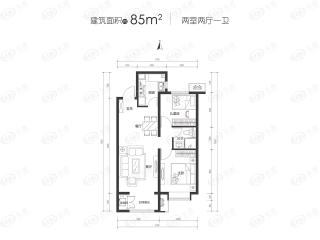 中海国际社区两居室户型户型图