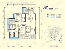 德威朗琴湾7/8/9栋B1户型123平米户型图