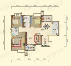 东方航标3室2厅2卫户型图