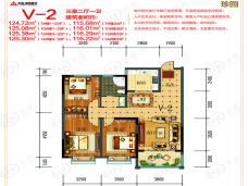 兰石豪布斯卡3室2厅1卫户型图