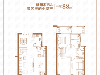 三盛国际湾区88㎡户型户型图