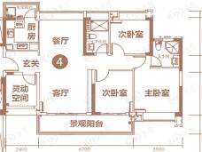 方圆合景·南沙水恋2栋4号户型图