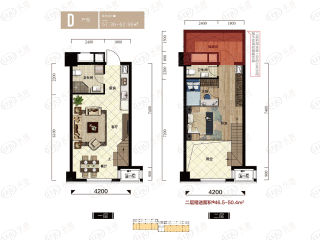 天恒森林里57.36平米户型图户型图