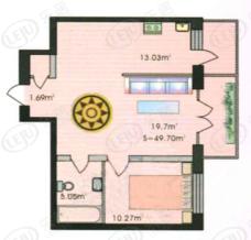 明园丽景一房一厅一卫-49.70平方米(使用面积)-150套户型图