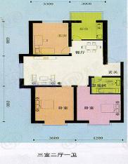 慈芳大厦房型: 三房;  面积段: 100 －110 平方米;户型图