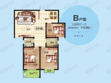 东湖雅景湾3室2厅1卫户型图