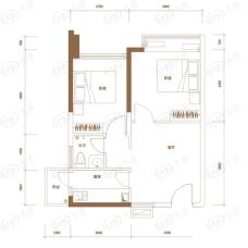 世纪新城2室1厅1卫户型图