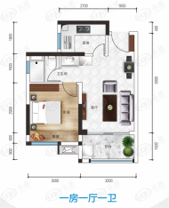 惠景慧园3室2厅2卫户型图