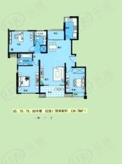 佳龙花园一期房型: 三房;  面积段: 120 －135.46 平方米;户型图