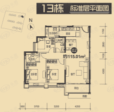 广州时代倾城3室2卫户型图