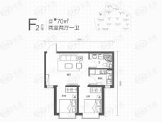 天庆苹果小镇2室2厅1卫户型图