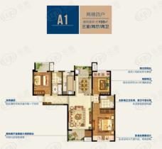 古都又一城3室2厅2卫户型图