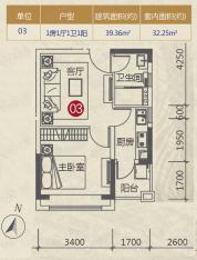 敏建锦绣世家11栋03户型户型图