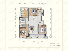 星河名府8#9#建面约125㎡边套户型图