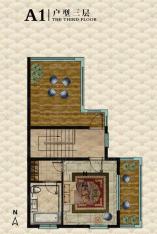 亚龙湾翡翠谷三期A1户型面积264.4平米 别墅三层户型图