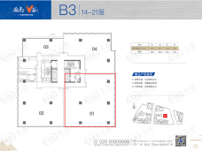 岭南V谷B3栋14-21层01户型户型图