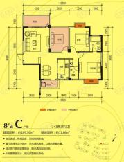 远通上城3室2厅2卫户型图