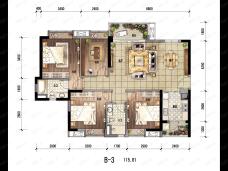 嘉裕第六洲·林语台4室2厅2卫户型图