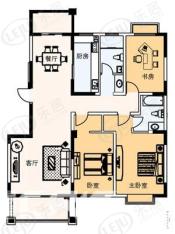 鼎好家银河湾花园二期三室两厅两卫145m2户型图