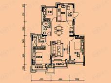 沈阳恒大御峰三居室户型户型图