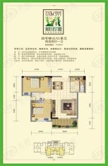 泰阳活力城活力城4#02/03单元，两房两厅两卫，73.54㎡户型图