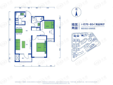 兰溪璟园2室2厅1卫户型图