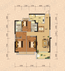 恒大翡翠龙庭116㎡ 三房两厅两卫户型图